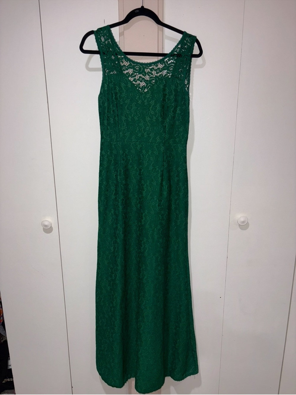 MIUSOL Emerald Green Floral Lace Maxi Dress Size M | Low Back Formal Gown - Picture 9 of 11